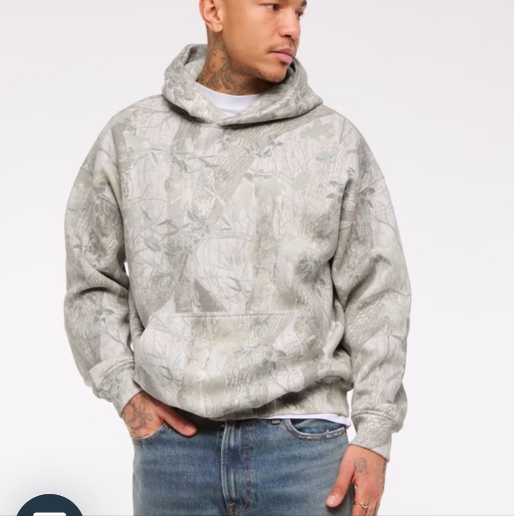 Abercrombie Essential Popover Hoodie Camo
